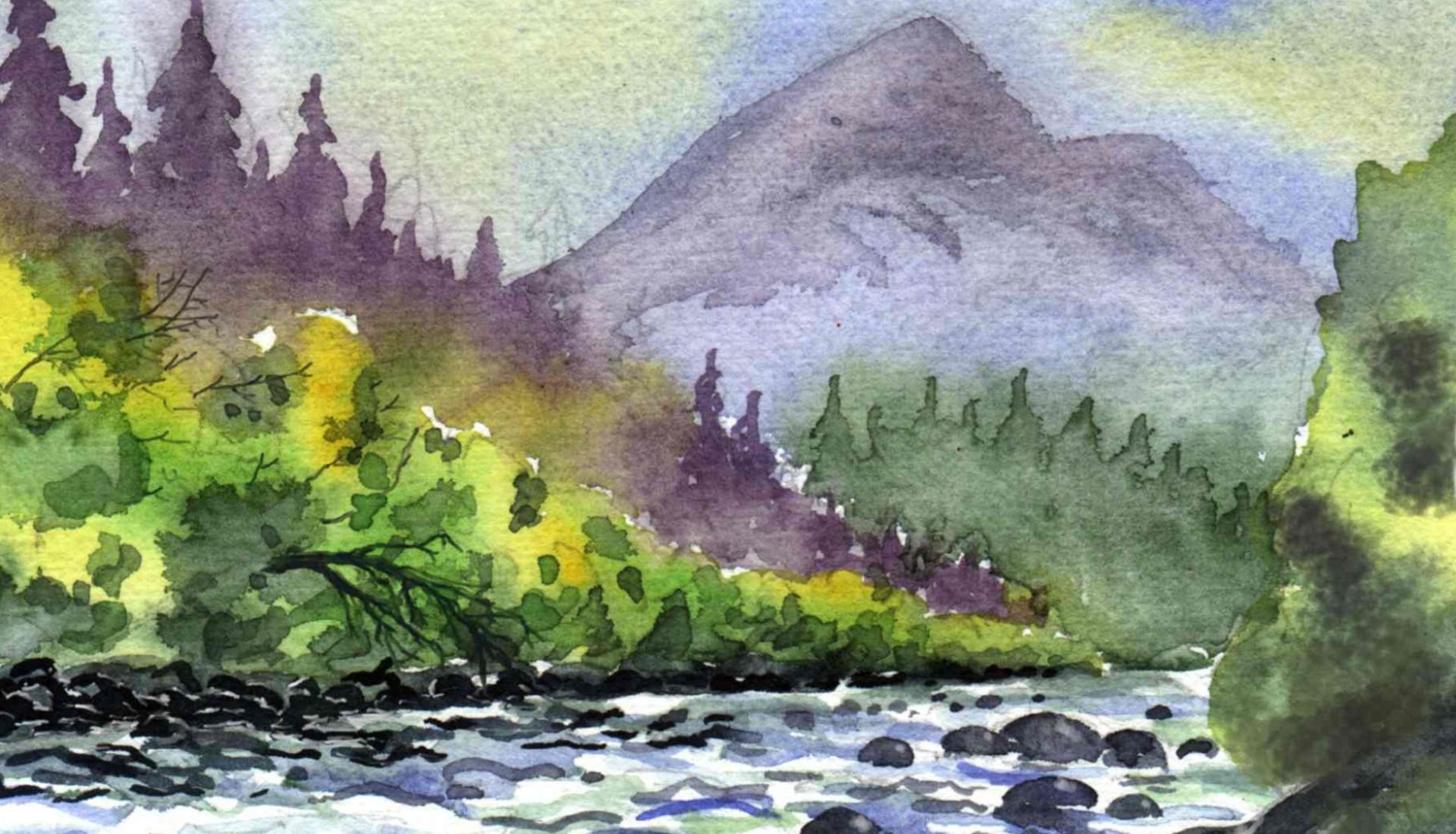 Aquarelle de montagne, carnet de voyage